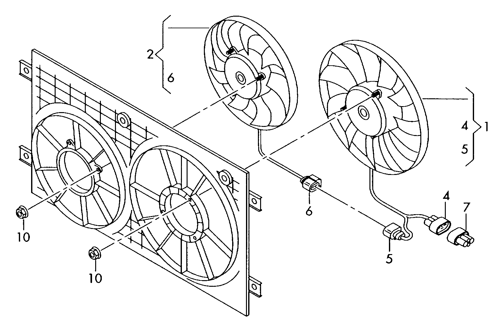 VW 1K0 959 455 DG - Fan, radiator parts5.com