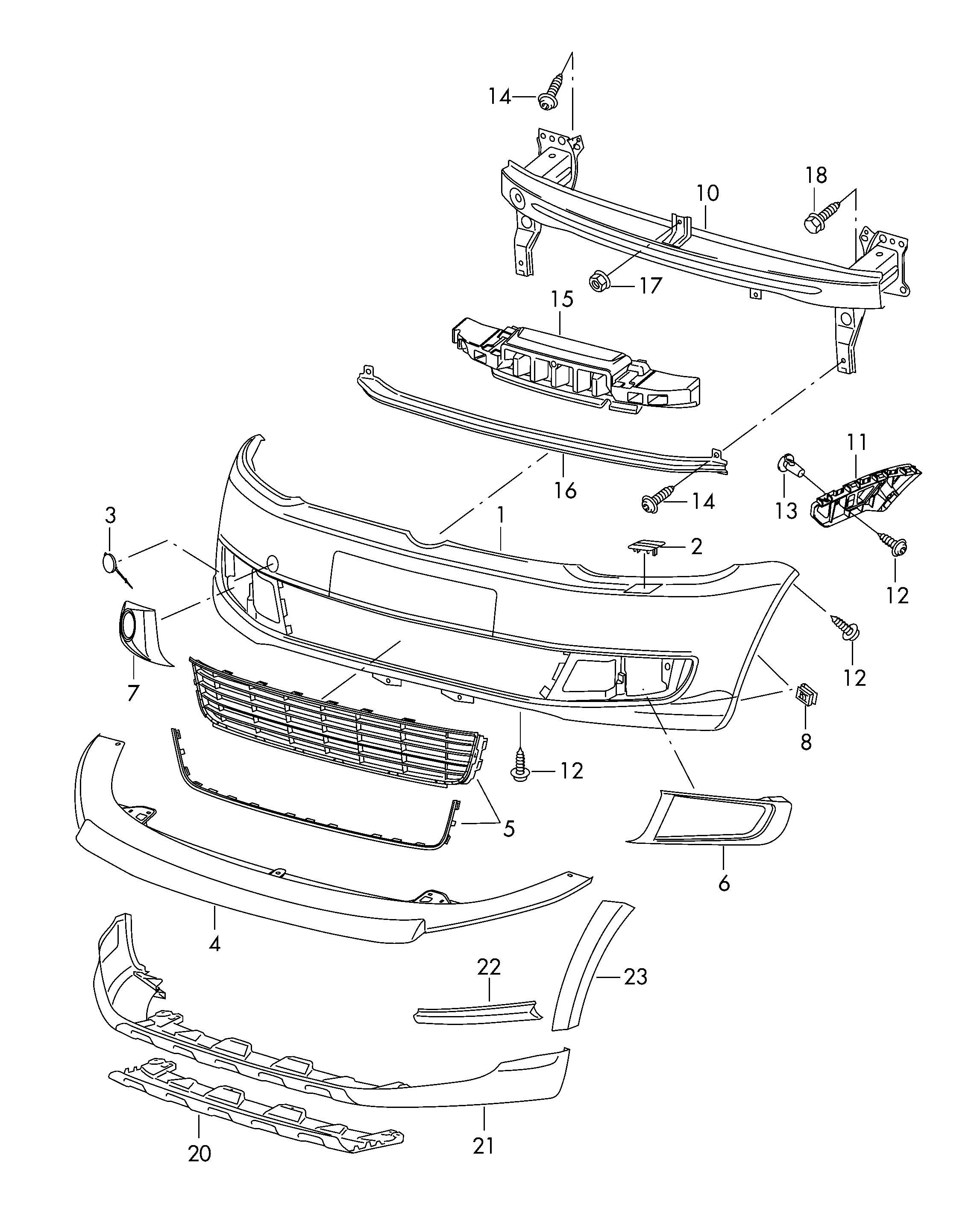 VW 1T0807109D - Soporte, parachoques www.parts5.com