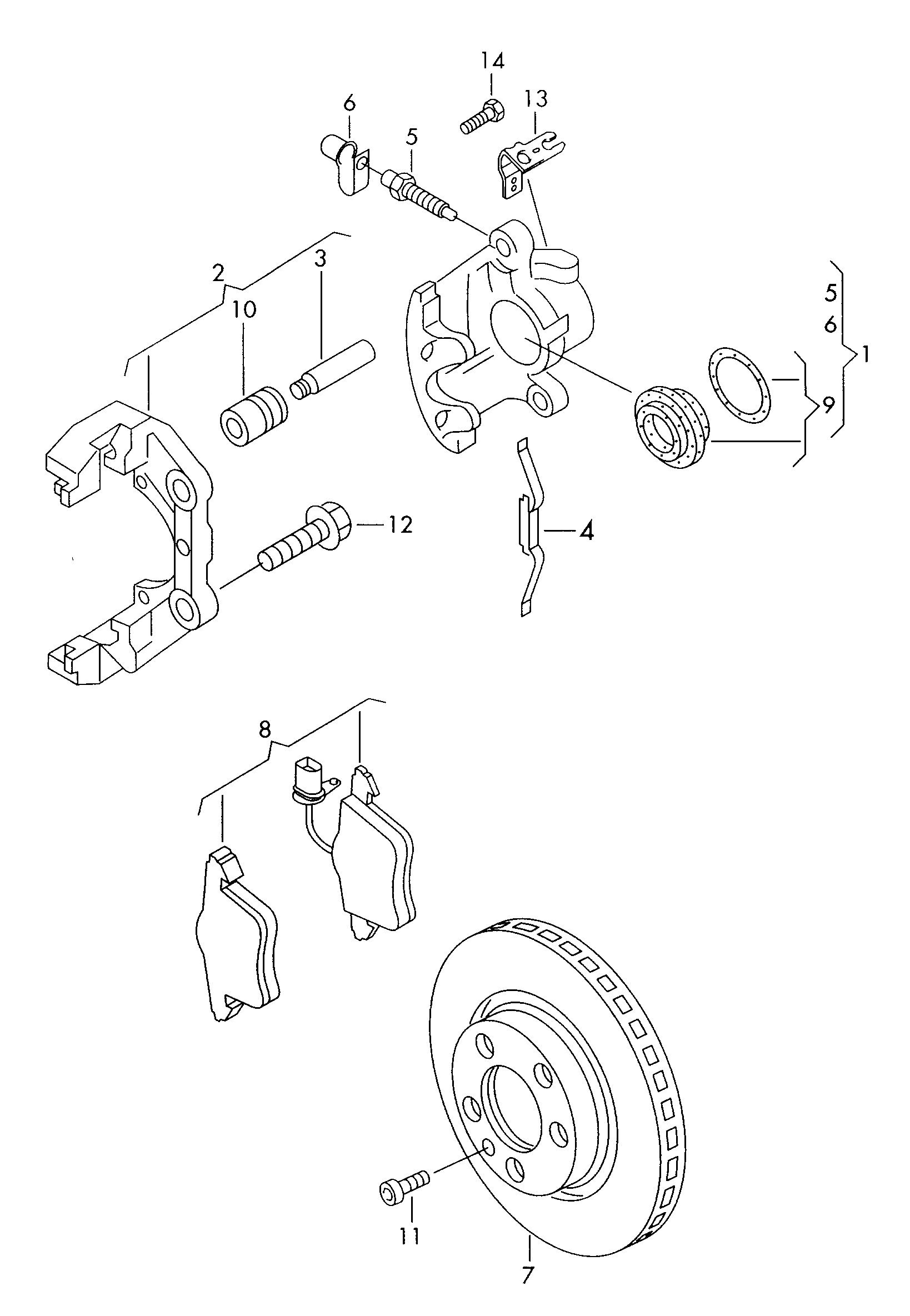 VAG 7M3 615 123 A - Тормозной суппорт www.parts5.com