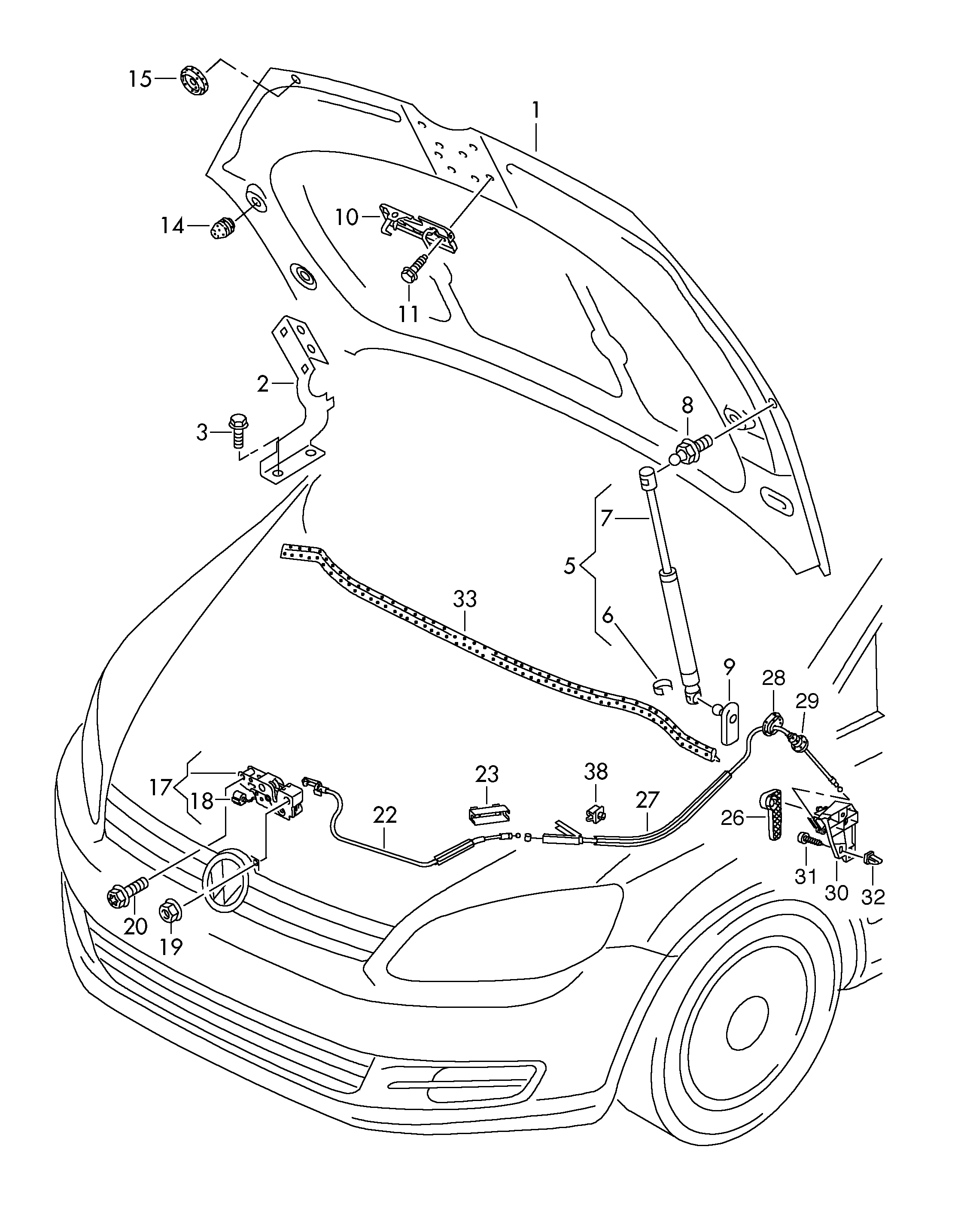 VW 7N0 823 359 - Газовая пружина, капот www.parts5.com