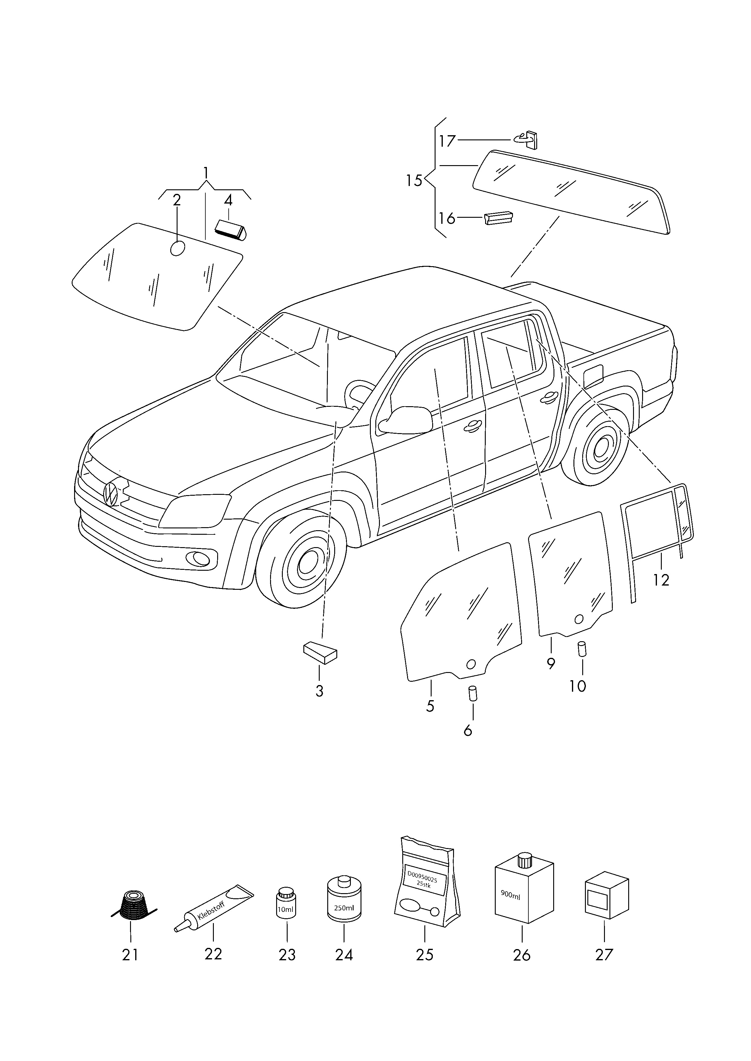 VW 2H0845201B - Door Window www.parts5.com