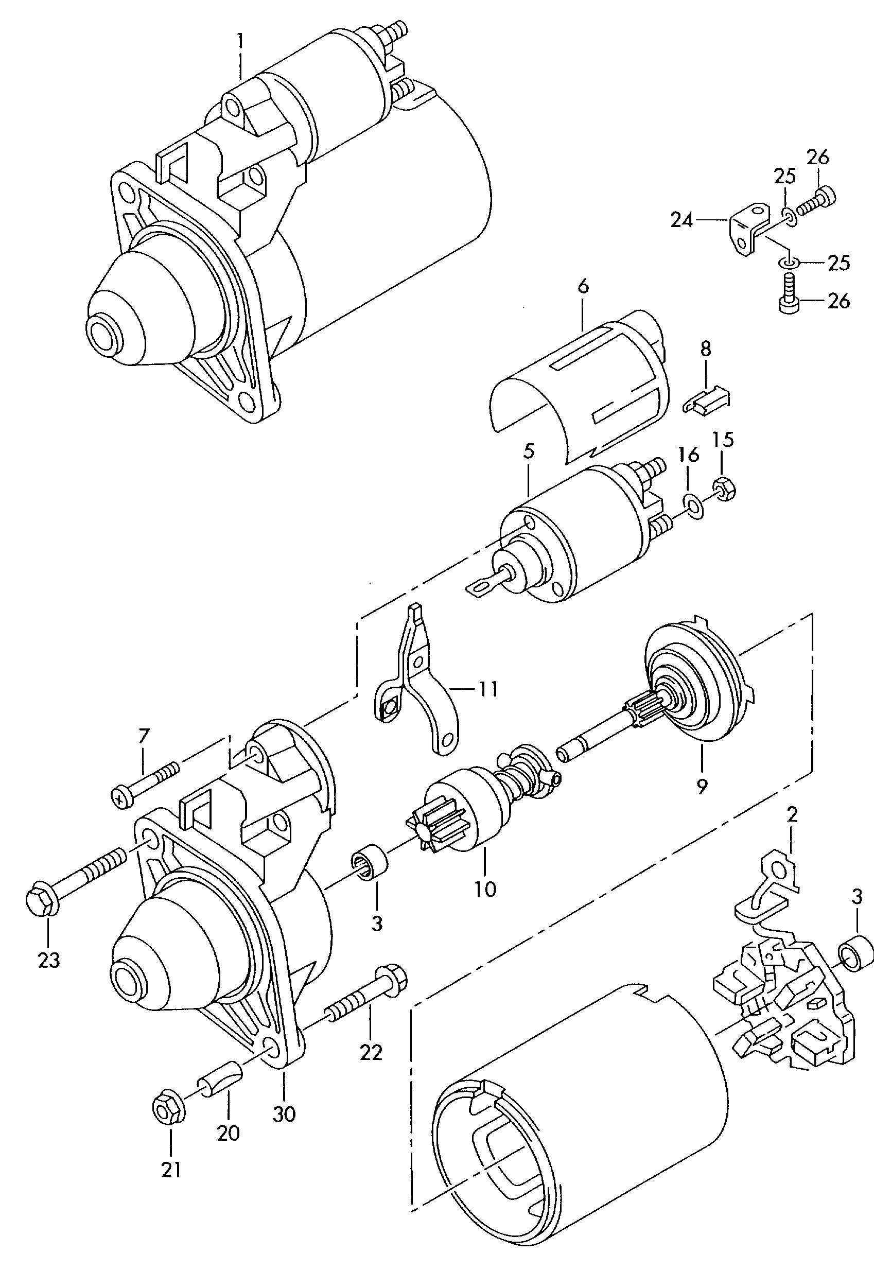 VW 077911023J - Starter www.parts5.com