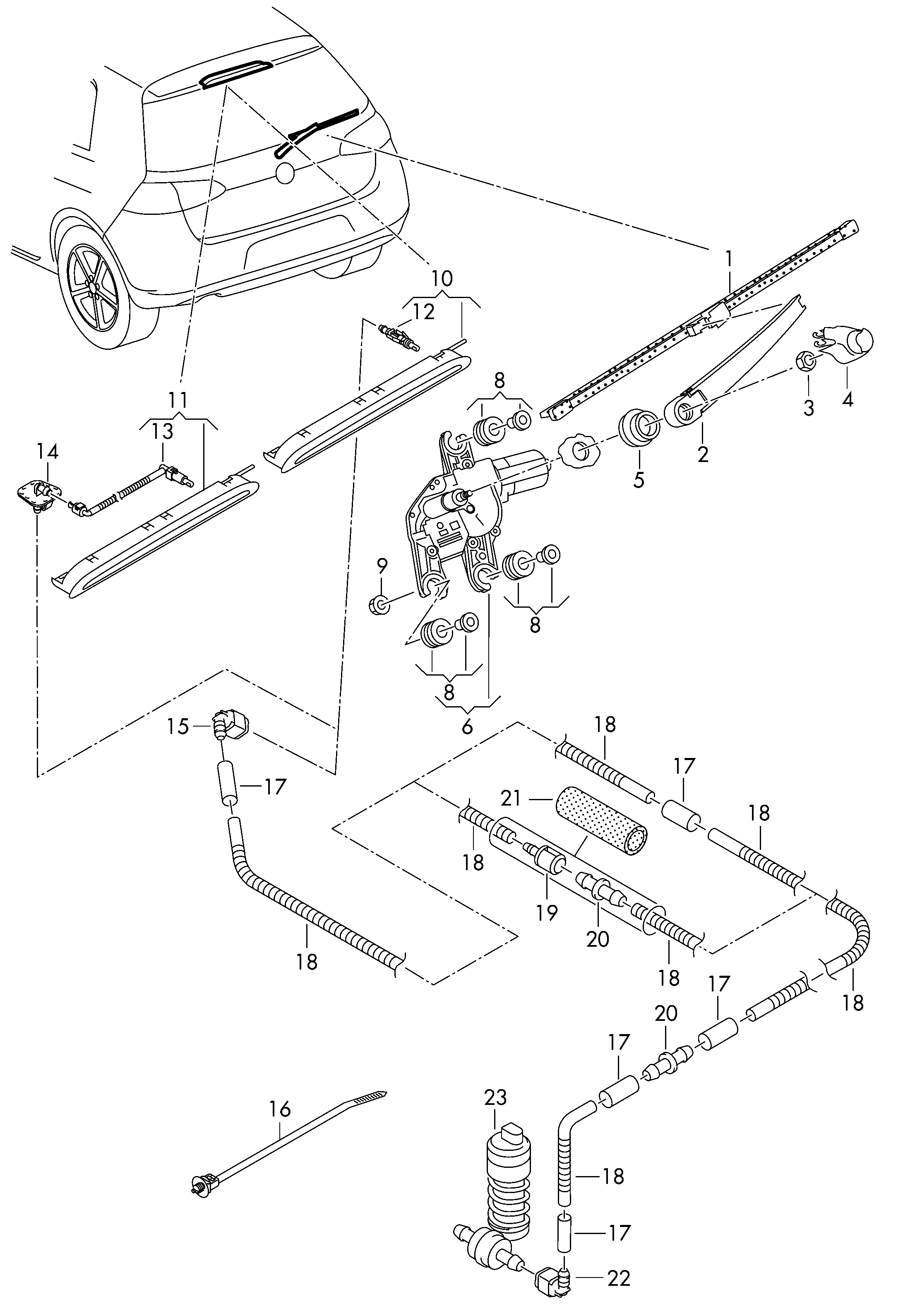 AUDI 5GM955711A - Pyyhkijän moottori www.parts5.com