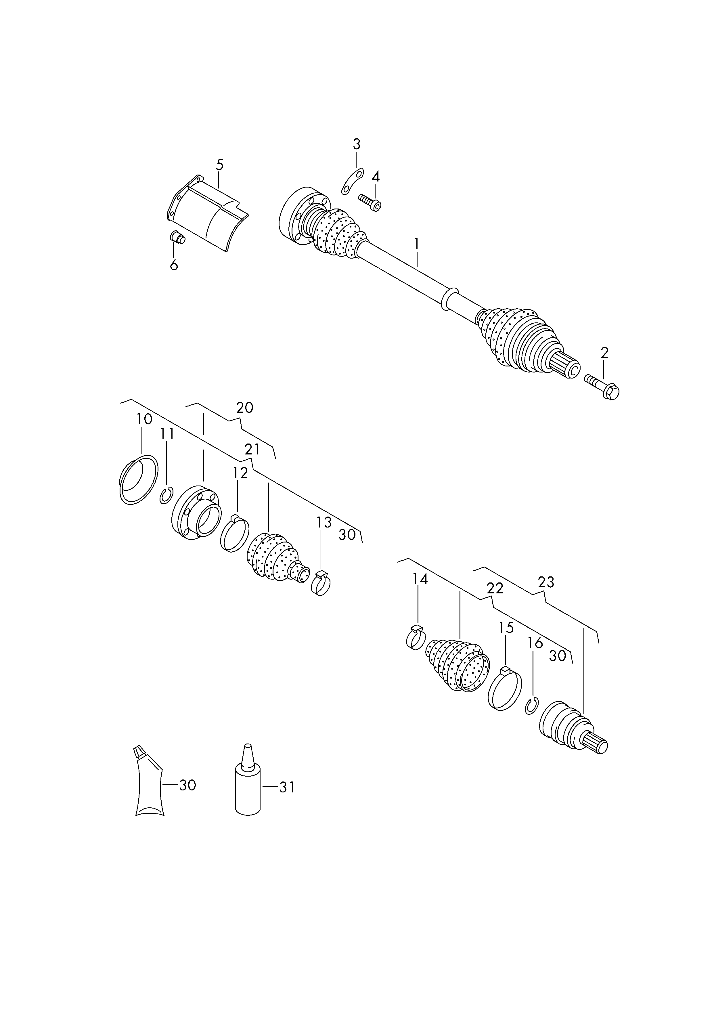 Seat 7N0 498 201 - Manseta, pogonska gred www.parts5.com