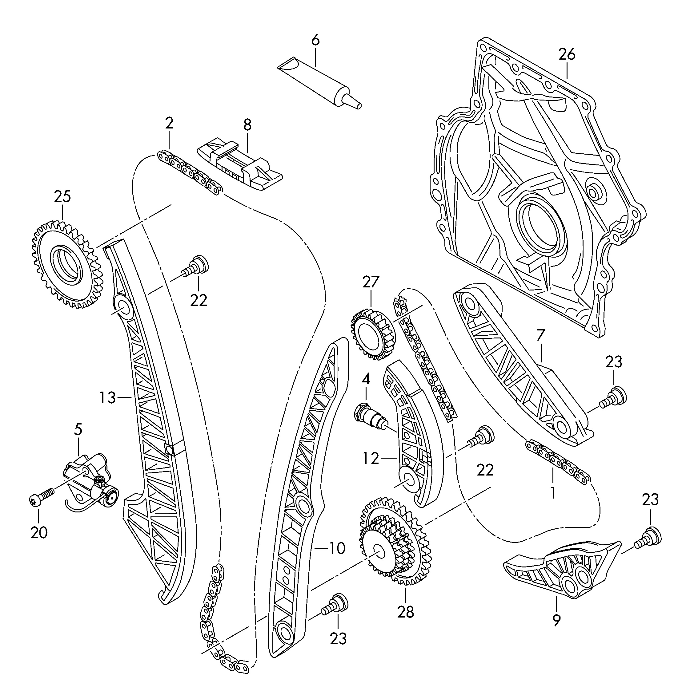 Skoda 06H 109 467 AP - Tensioner, timing chain www.parts5.com