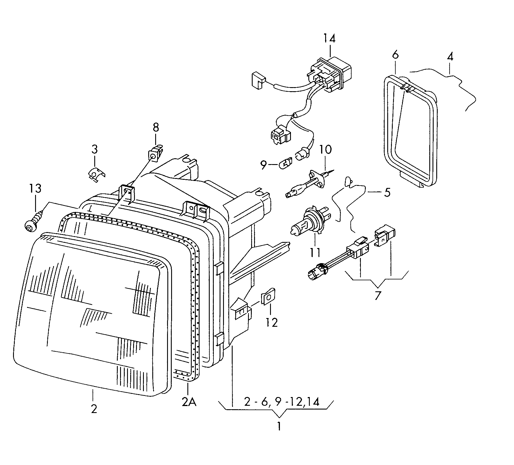 VAG 2D1941115 - Diffusing Lens, headlight parts5.com