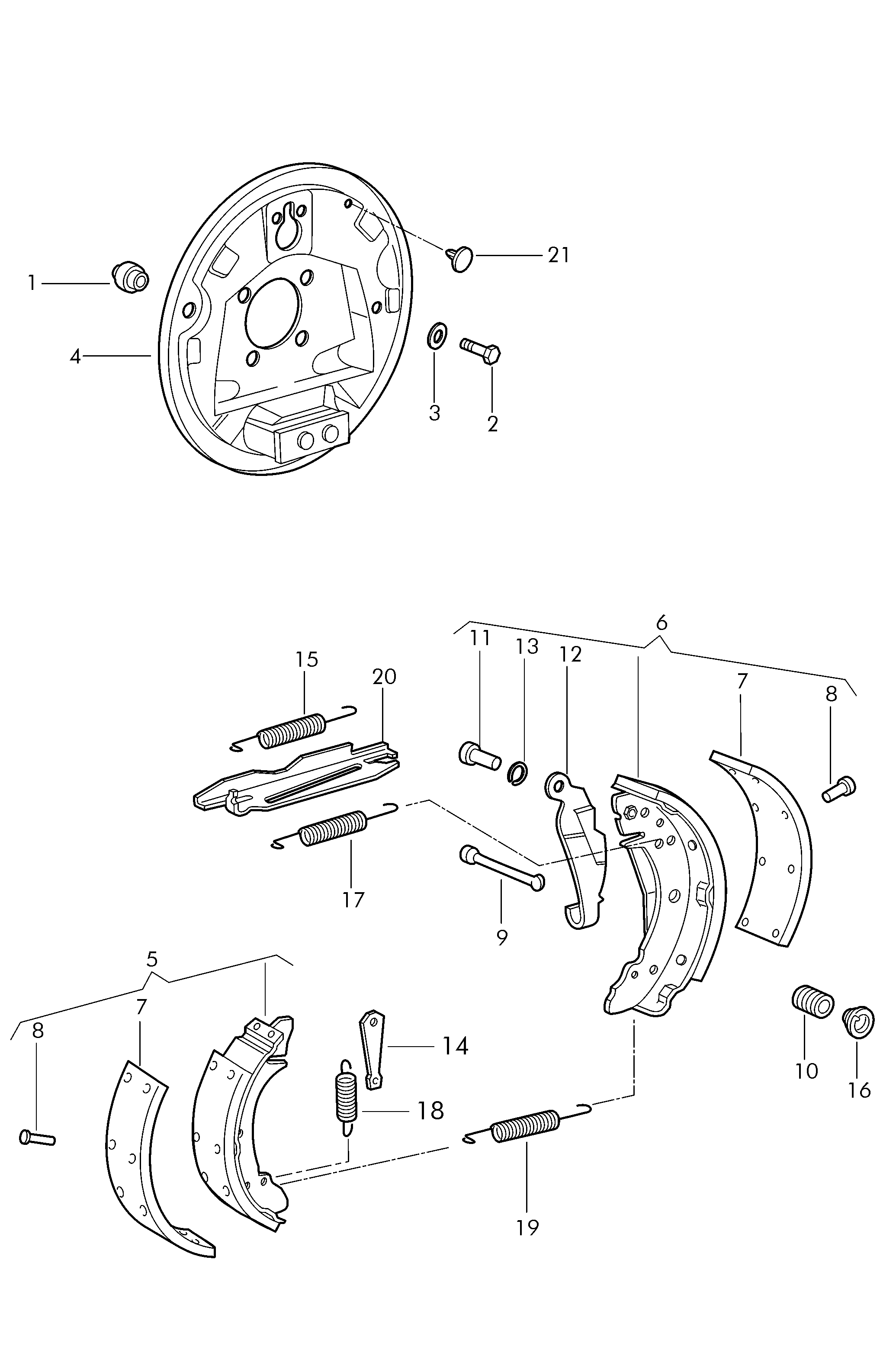 VW 5U0698525B - Sada brzdových čeľustí www.parts5.com