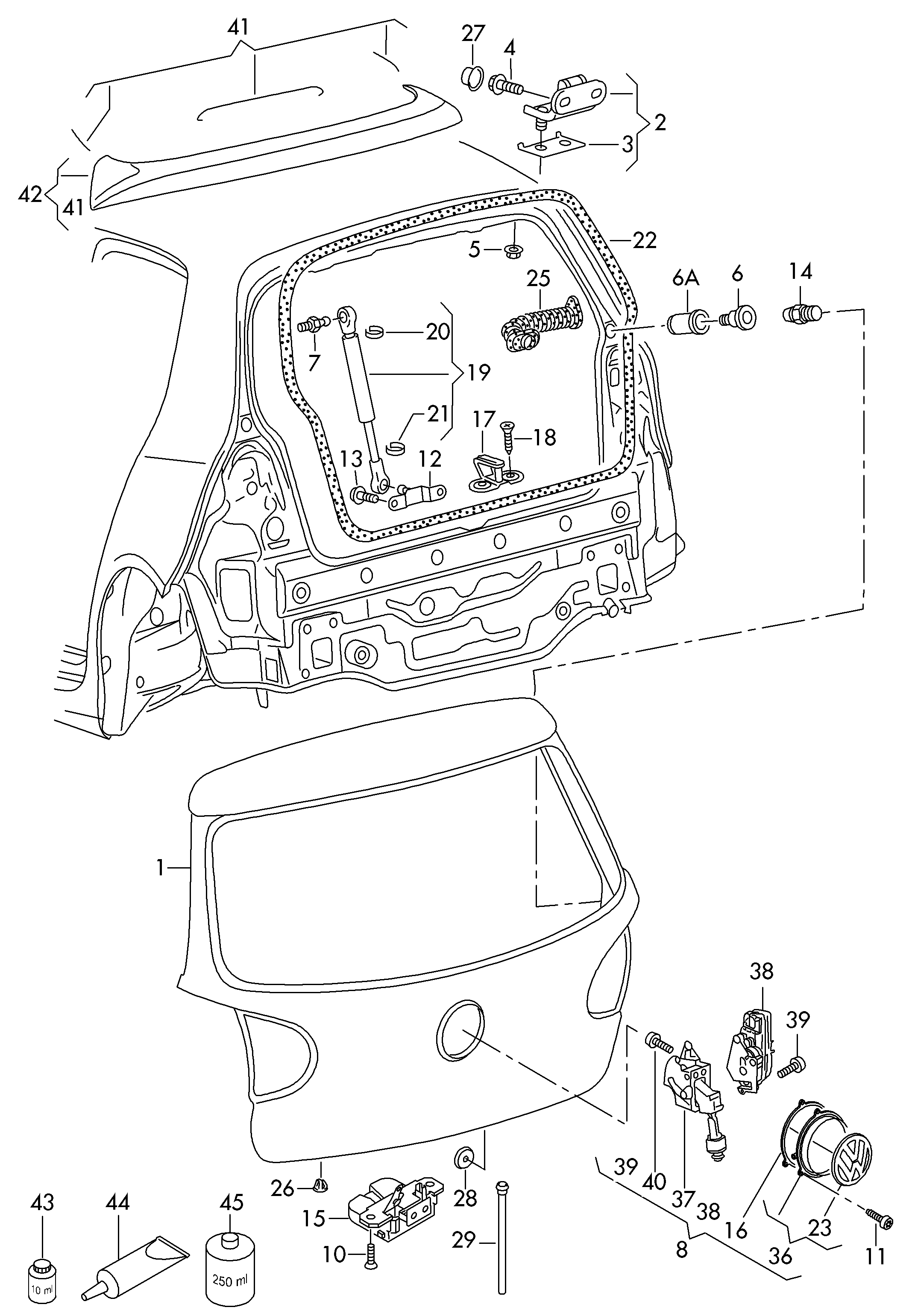 VAG 5K6 827 550D - Amortizor portbagaj www.parts5.com