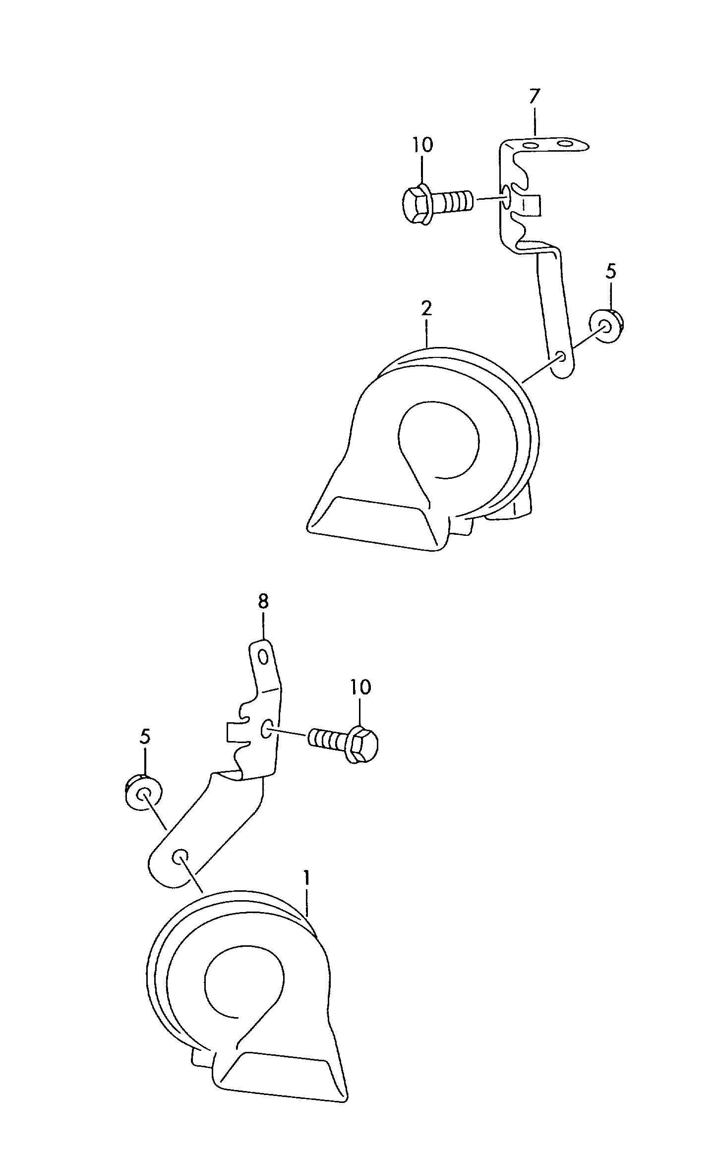 VAG 5N0 951 221 B - Fanfare Horn www.parts5.com